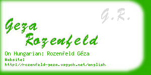 geza rozenfeld business card